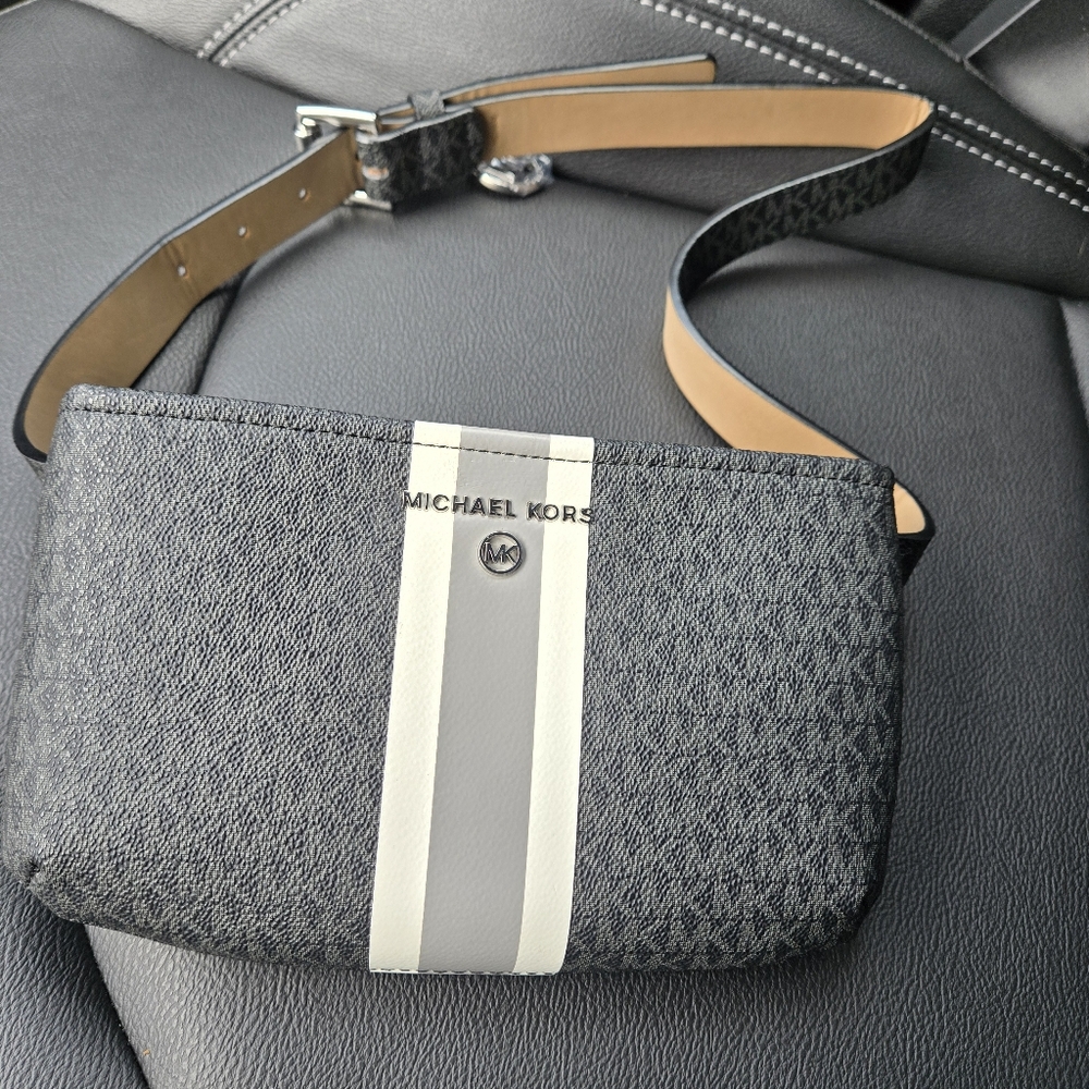 Michael Kors Black White And Grey Waist Belt Bag New Without Tags